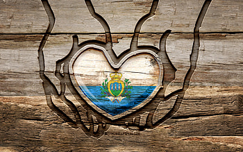 I love San Marino, , wooden carving hands, Day of San Marino, Flag of San Marino, creative, San Marino flag, Isle of Man flag in hand, Take care San Marino, wood carving, Europe, San Marino HD wallpaper