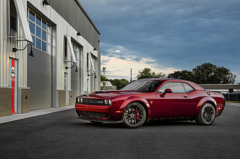 Dodge Challenger Demon SRT, blood-red, muscle car HD wallpaper