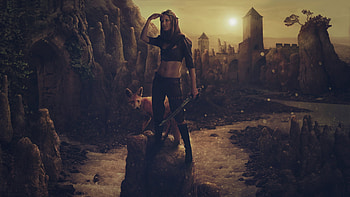 Girl Warrior, warrior, artist, digital-art, girls, deviantart HD wallpaper