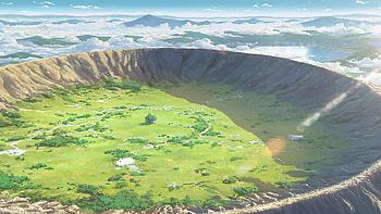 Mountain, Kimi No Na Wa, Your Name, Anime, Cloud, Crater, Landscape, Nature, Sky HD wallpaper