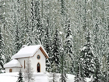 In the Snowy Hills, winter, trees, snow, house HD wallpaper