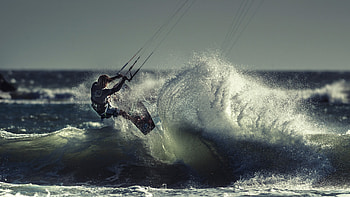 Waves, Kiteboarding HD wallpaper
