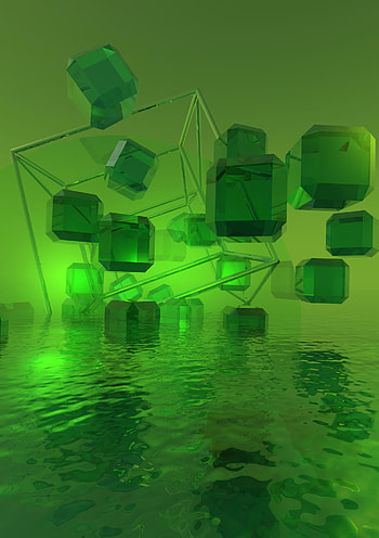 Water, Shine, Light, 3D, Cuba, Crystals HD phone wallpaper