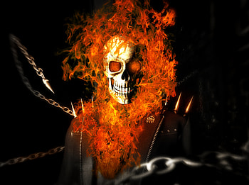 Skull and fire, Ghost Rider, superhero HD wallpaper