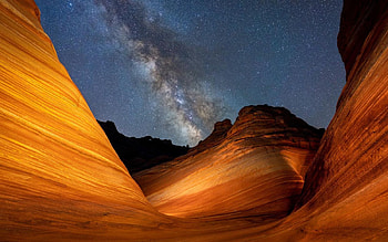 Milky Way in Arizona, night, landscape, colors, stars, usa HD wallpaper