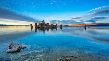 Mono Lake California Usa, nature, mountains, sea, ocean, stone, sky, usa HD wallpaper