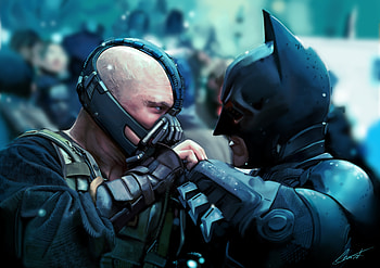 Batman And Bane, batman, bane, superheroes, deviantart HD wallpaper