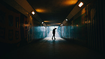Loneliness, Dark, Silhouette, Tunnel, Underground HD wallpaper