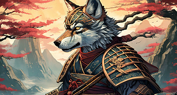 Lobo Samurai, wolf, samurai HD wallpaper