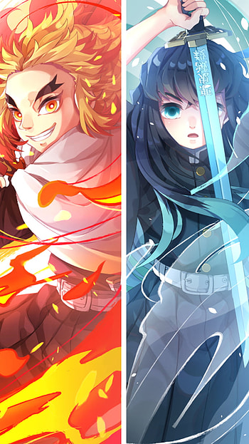 Flame & Mist — Rengoku × Muichiro | Demon Slayer , Kyojuro Rengoku, Muichiro Tokito, Anime, Demon Slayer: Kimetsu no Yaiba HD phone wallpaper
