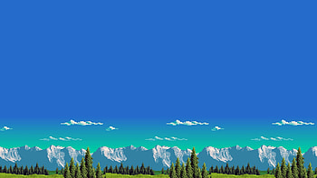 General retro games mountains 8-bit HD wallpaper