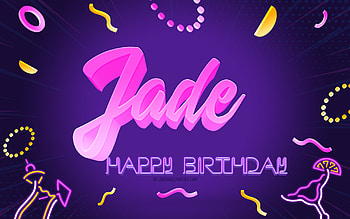 Happy Birtay Jade, , Purple Party Background, Jade, creative art, Happy Jade birtay, Jade name, Jade Birtay, Birtay Party Background HD wallpaper
