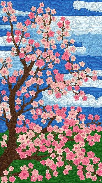 Sakura Serenity: A Blossoming for Tranquil Screenscapes, sakura, cherry blossom, tree, sky, cloud HD phone wallpaper