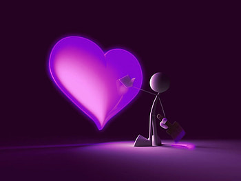 heart, pink, 3d HD wallpaper