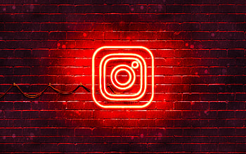 Instagram red logo, red brickwall, , Instagram new logo, social networks, Instagram neon logo, Instagram logo, Instagram HD wallpaper