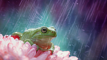 Frog, Rain HD wallpaper
