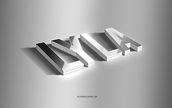 Lyla, silver 3d art, gray background, with names, Lyla name, Lyla greeting card, 3d art, with Lyla name HD wallpaper
