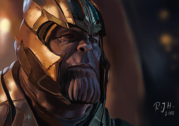 Thanos Art , thanos, superheroes, digital-art, artwork, behance, supervillain HD wallpaper