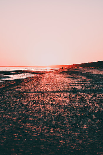 Nature, Sunset, Sea, Twilight, Beach, Coast, Dusk HD phone wallpaper