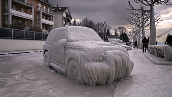 Frozen Car, winter, frozen, ice, car HD wallpaper
