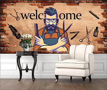 Custom Barber Shop Mural 3D Men's Hair Design Man Salon Background Wall Paper Industrial Decor Papel De Parede 3D. . - AliExpress, Saloon HD wallpaper