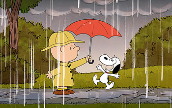 The Snoopy Show, TV show, boy, Snoopy, dog, umbrella, rain HD wallpaper