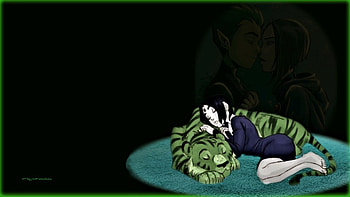 Beast Boy & Raven, backgrounds, cyborg, villians, beast boy, starfire, raven, animation, cartoons, teen titans, anime, 1920x1080 only, super heroes, , robin HD wallpaper
