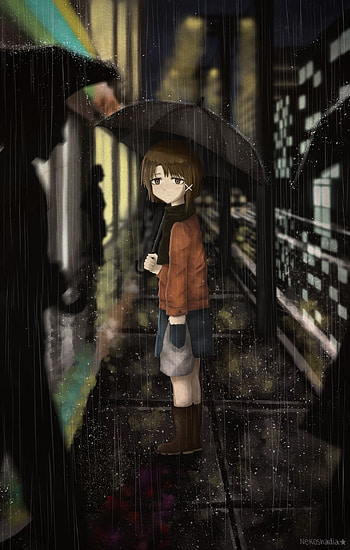 Aesthetic art, Anime masterpiece, Lain's journey, Digital artistry HD phone wallpaper