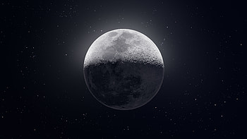 Moon Stars Dark 10k, moon, stars, dark, space, digital-universe HD wallpaper