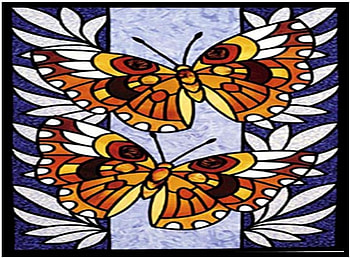 Two Butterflies, leaves, art, 2 butterflies, panels HD wallpaper