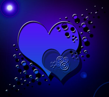 Blue Heart, blue, hearts, shape, light HD wallpaper