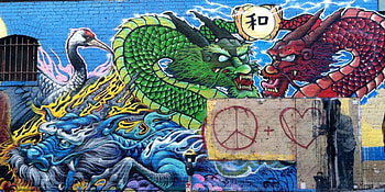 Dragon Mural, dragon, mural, abstract, graffitti HD wallpaper