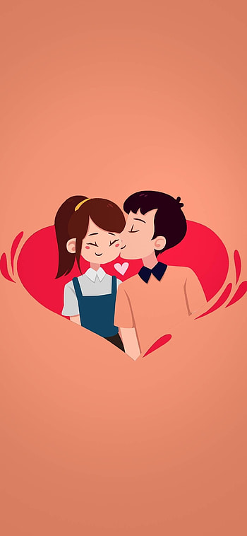 Cute love couple, Cute cartoon HD phone wallpaper