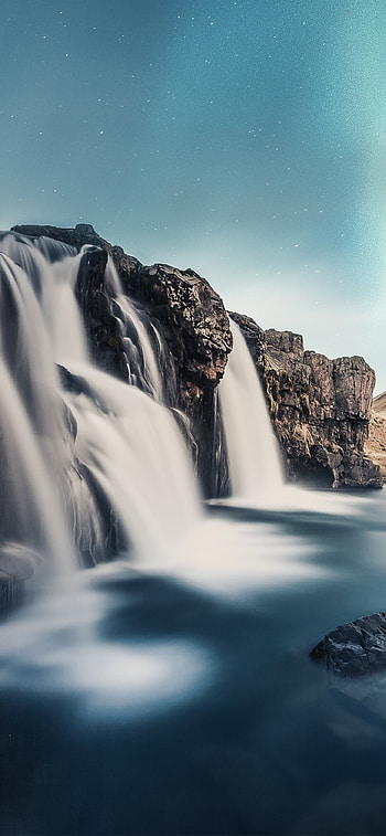 Scenic rocks, Aurora borealis, Northern lights, Nature HD phone wallpaper