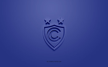 Cienciano, creative 3D logo, blue background, Peruvian Primera Division, 3d emblem, Peruvian football club, Cusco, Peru, 3d art, Liga 1, football, Cienciano 3d logo HD wallpaper