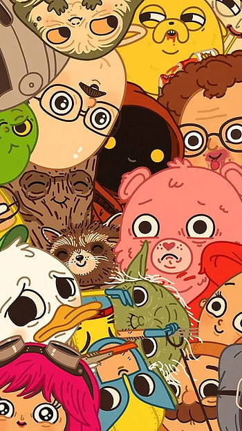 P O P, Cartoon Background HD phone wallpaper