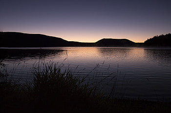 Nature, Grass, Twilight, Lake, Dusk, Hill HD wallpaper