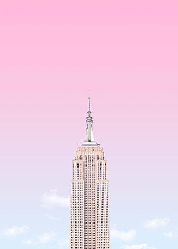 Sky, Pink, Building, Minimalism, Tower HD phone wallpaper
