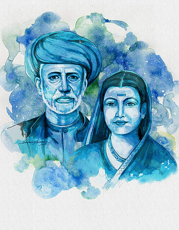 DN Art Jyotiba phule and Savitribai Phule Portrait - Unframed Print Rolled ( inch (Poster)) : Home & Kitchen HD phone wallpaper