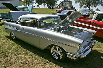 ’57 Bel Air, Show, Silver, Gm, Classic HD wallpaper
