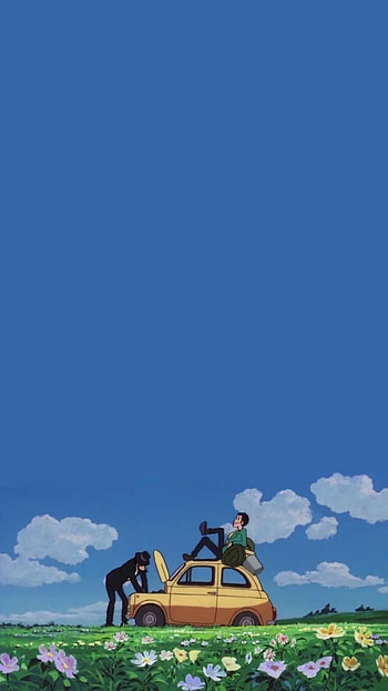 Lupin the 3rd, sky, jigen daisuke, the castle of cagliostro, chill, clouds, cloud, miyazaki, lupin the third, jigen, lupin iii, anime HD phone wallpaper