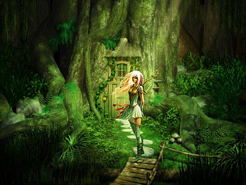 Forest Archer Girl, fantasy, green, archer, girl, forest HD wallpaper