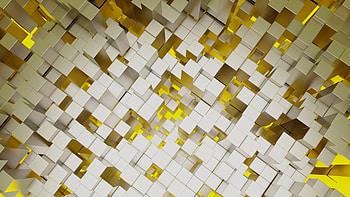Structure, cubes, yellow-silver bars, abstract HD wallpaper