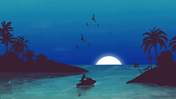 Beach Nights Minimal , minimalism, minimalist, artist, artwork, digital-art, deviantart HD wallpaper