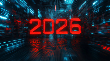 Futuristic 2026 Typography Showcase, futuristic, 2026, typography, Happy New Year 2026 HD wallpaper