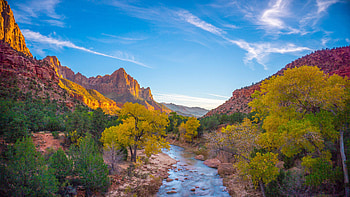 Zion National Park, Virgin River, USA, Ultra HD wallpaper