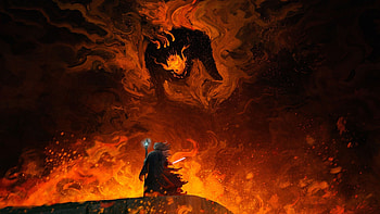 The Lord of the Rings, Gandalf vs. Balrog HD wallpaper