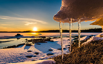 Winter, sky, frozen, snow HD wallpaper