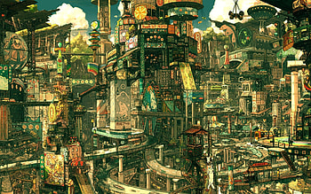 Landscape, Cities, Fantasy HD wallpaper