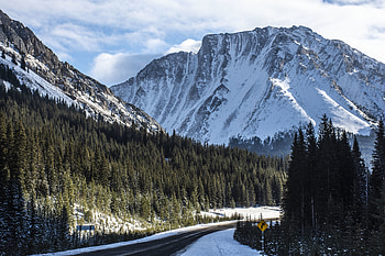 Winter, Nature, Snow, Mountain, Road, Forest HD wallpaper